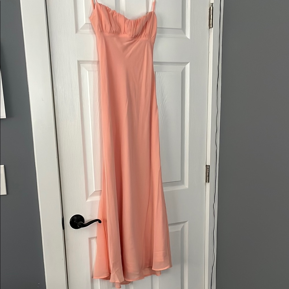 Elegant Peach Maxi Dress